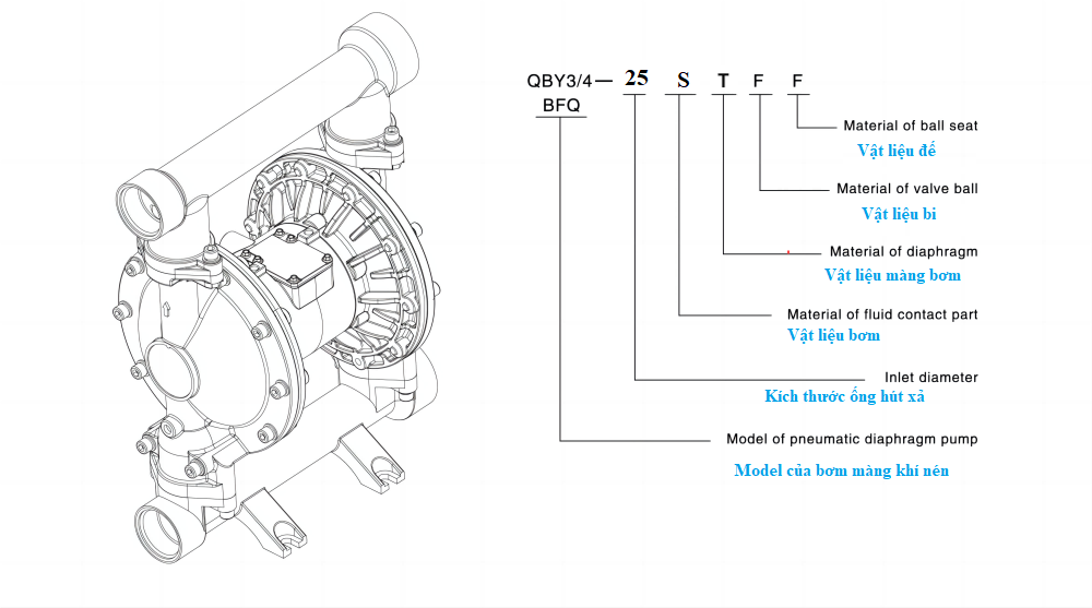 Giai thich ký hiệu bơm màng godo BFQ-25